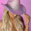 Accessories * | Kbw Pink Blush Diamond Cowgirl Hat New