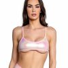 Womens * | J. Valentine Baby Pink Holo Foil Micro Tank