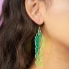 Accessories * | New Nomad Kandi Bass Babe Green Flame Earrings Neon Green