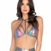 Womens * | Roma Rave Tops Astro Candy Iridescent Bikini Top With Straps