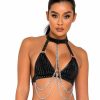 Womens * | Roma Womens High Fidelity Chain Halter Top