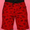 Womens * | Bjd Inc. Red Paisley Fleece Shorts