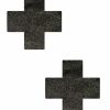 Accessories * | Pastease Womens Plus X: Liquid Black Cross Nipple Pasties