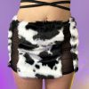 Womens * | Ohyes Fashion New Udderly Yours Cow Fuzzy Mini Skirt