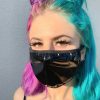 Accessories * | Shark Accessories Black Wet Look Vinyl Face Mask