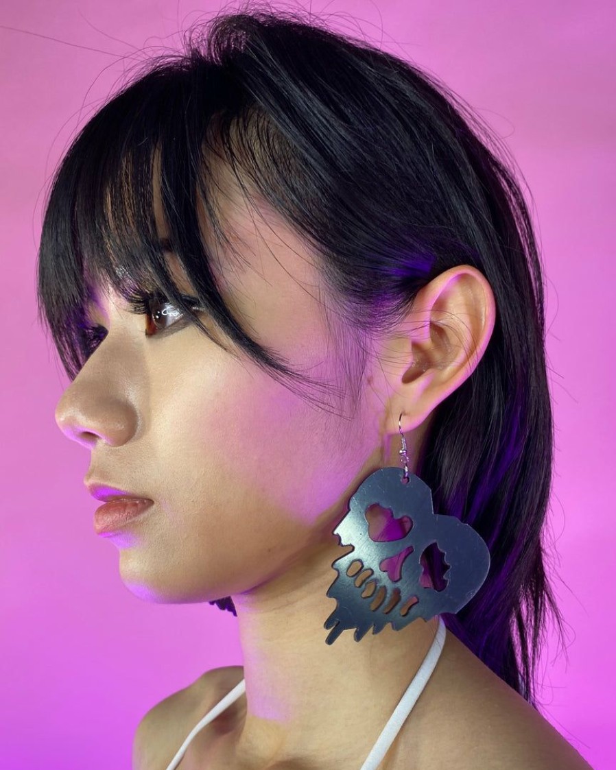 Accessories * | Ae Melt My Mind Skull Pvc Earrings Accessories