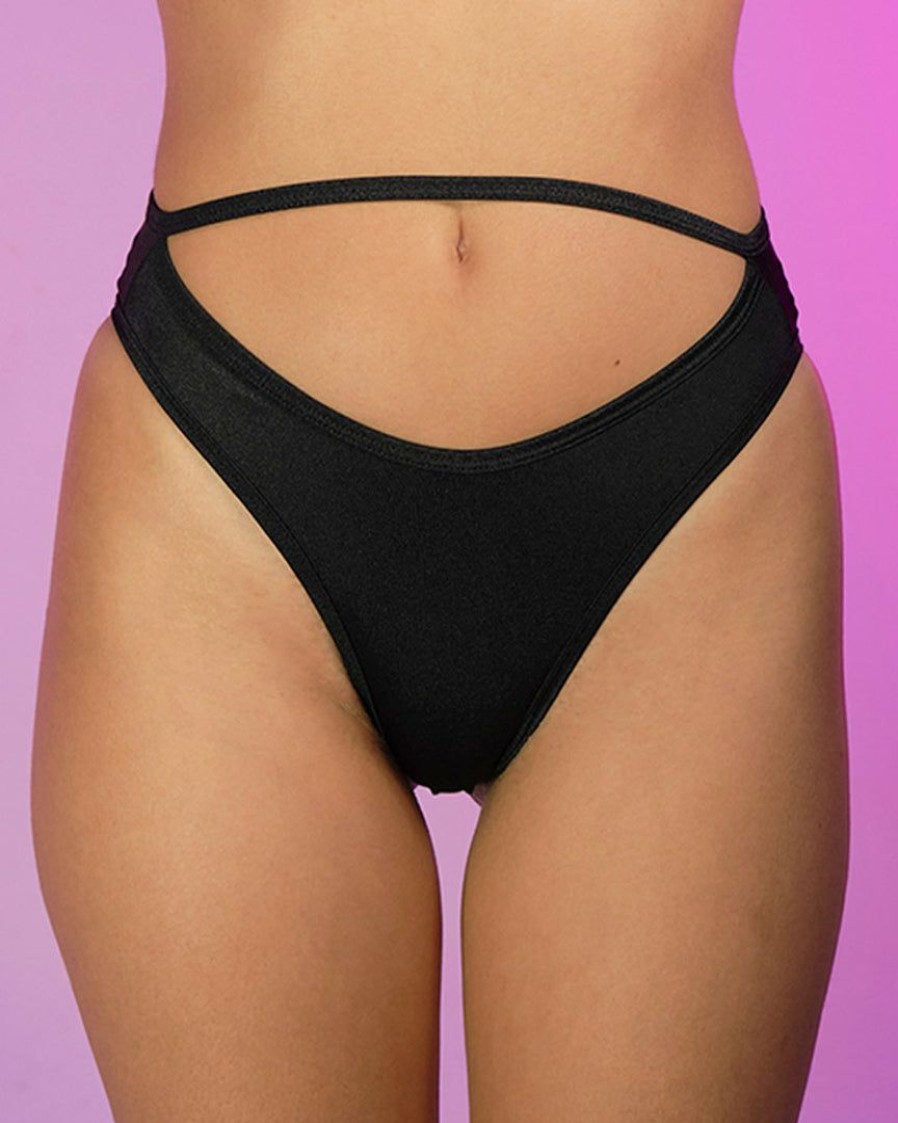 Womens * | Roma New Black Kinetic Keyhole Bottoms