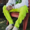 Womens * | Eptm Womens Bright Lights Neon Yellow Fleece Cargo Pants