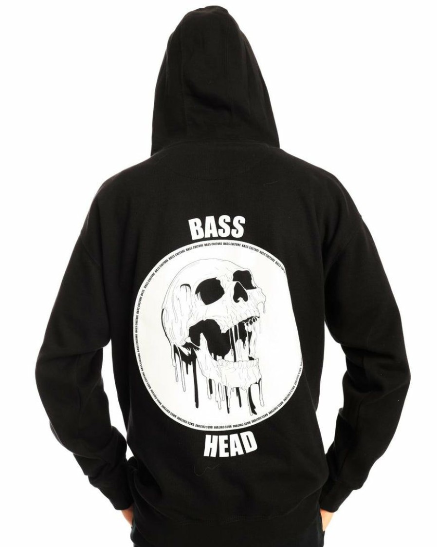 Womens * | 555Stickers Bass Head Melting Skull Hoodie Tops