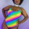 Womens * | J. Valentine New Sparkle Rainbow Bodysuit