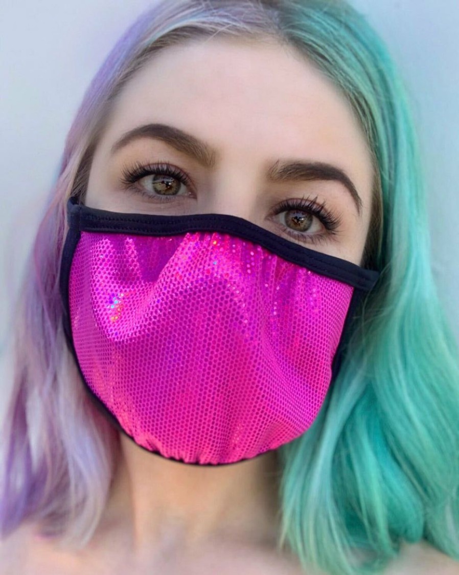 Accessories * | Elizabeth Accessories Fuchsia Fury Velvet Face Mask