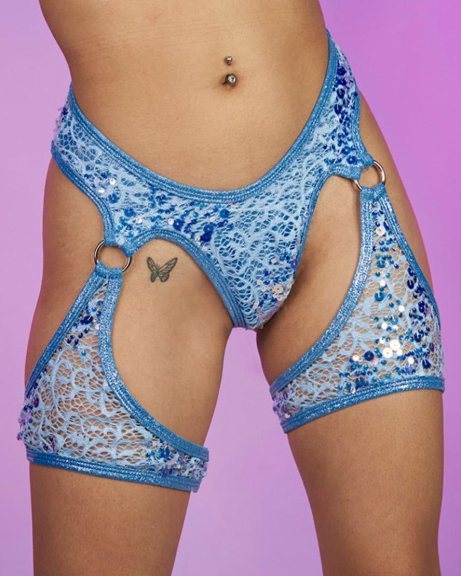 Womens * | J. Valentine Aqua Sequin Net Chaps New