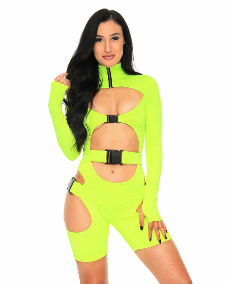 Womens * | Ae Intergalactic Domination Cutout Buckle Bodysuit