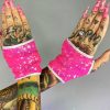 Accessories * | Roma Astro Candy Open Finger Sequin Gloves