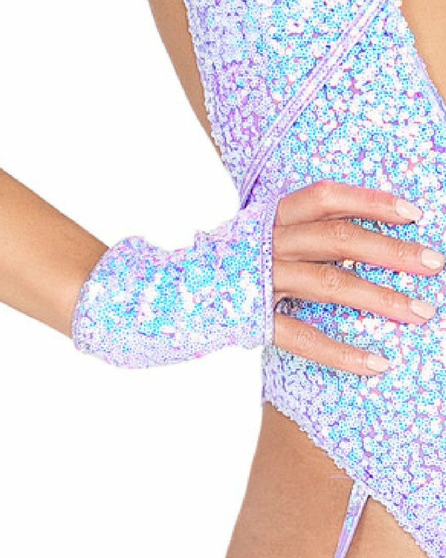 Accessories * | Roma Astro Candy Open Finger Sequin Gloves