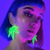 Accessories * | Ae New Smoke Me Out Neon Blacklight Pvc Earrings