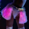 Womens * | J. Valentine Confetti Led White Fur Belted Skirt New