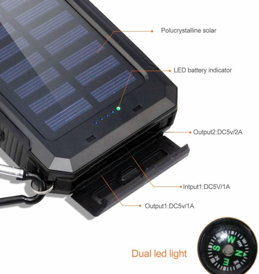 Accessories * | Rave Wonderland Solar Powered Portable Battery New Solar Powered Battery