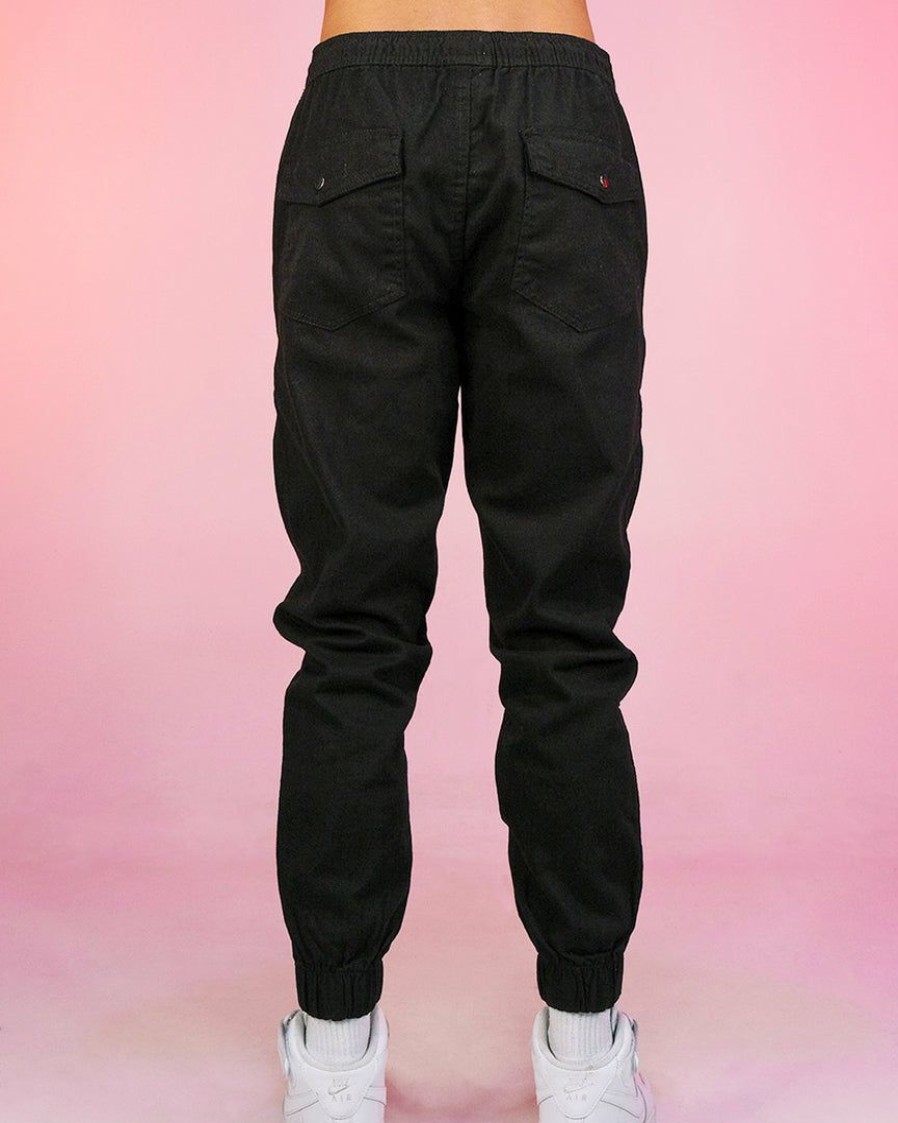 Womens * | Phillip Marciano Llc Men'S Black Twill Joggers Pants X Joggers