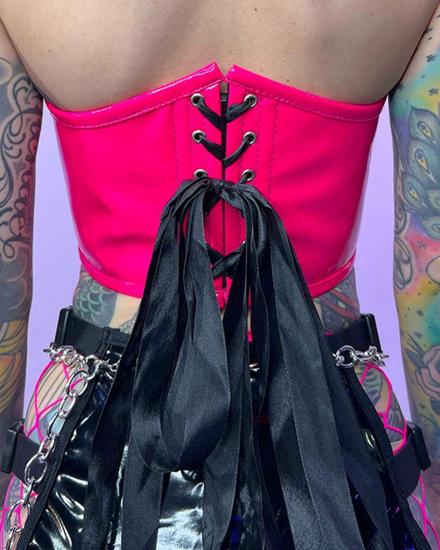 Womens * | Daisy'S Corsets New Lava Luv Hot Pink Bustier Top