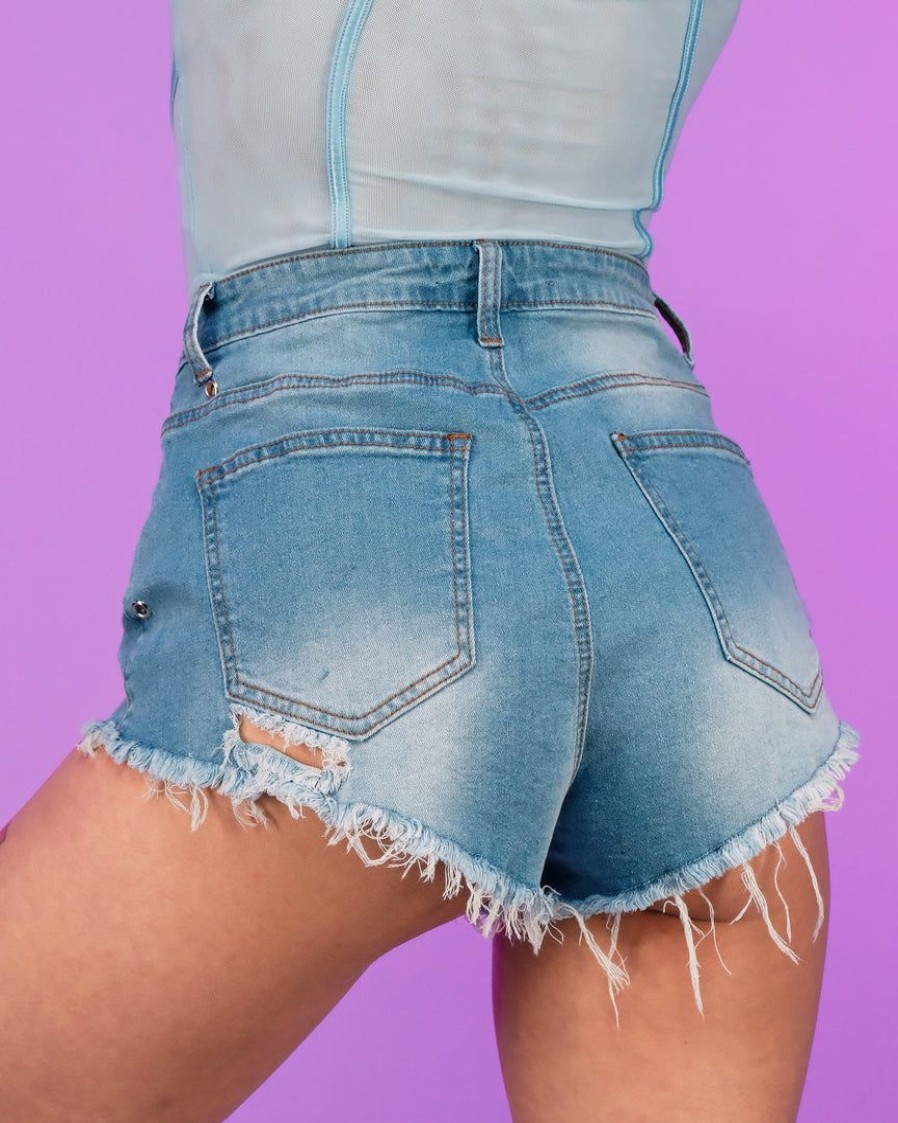 Womens * | Hot And Delicious New Enchained Denim Shorts