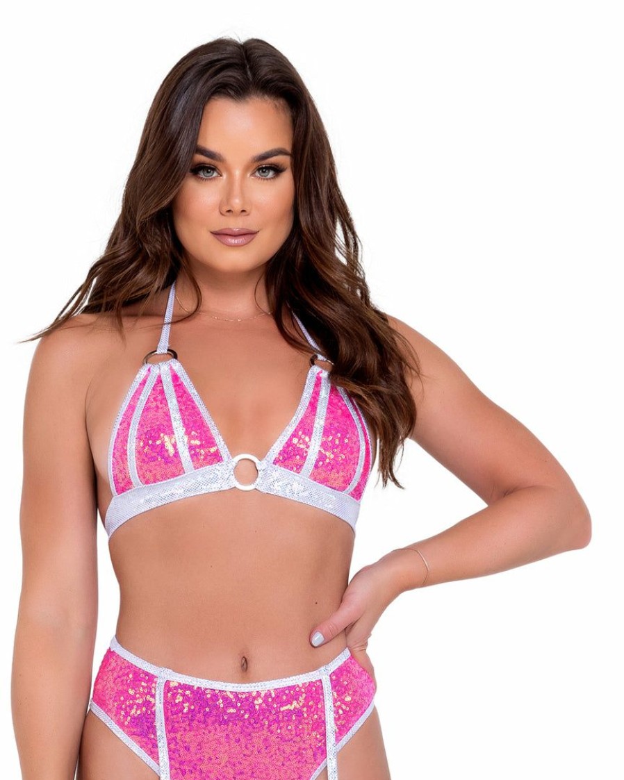 Womens * | Roma Pink Sugar Nova Two-Tone Bikini Top Womens