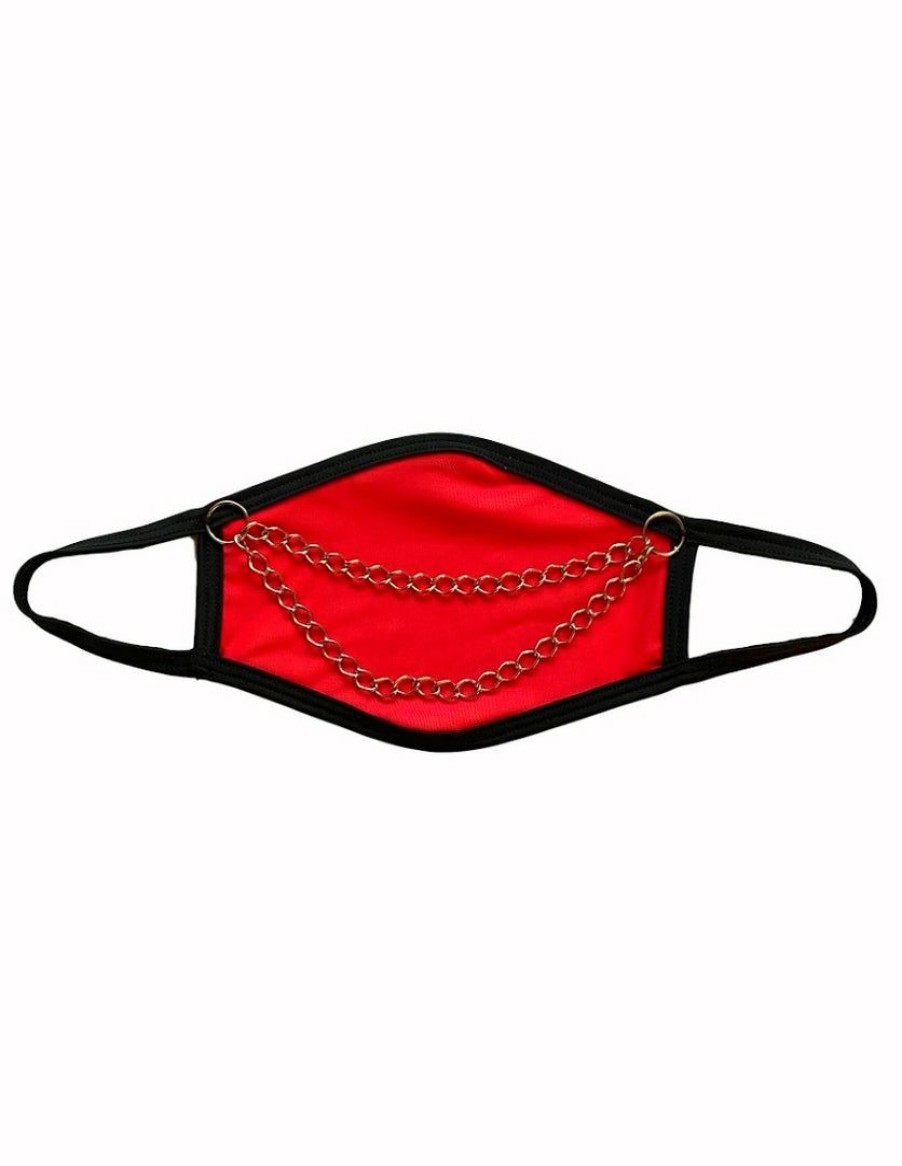 Accessories * | Bodyzone Red Chain Me Up Face Mask Womens