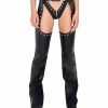 Womens * | Roma Calling The Shots Studded Faux Leather Chaps