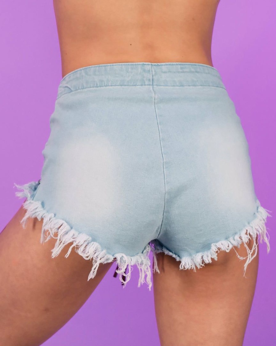 Womens * | Hot And Delicious Shine Hard Denim Shorts