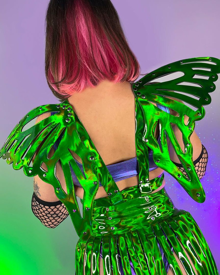 Womens * | Daisy'S Corsets Green Envy Fairy Wings