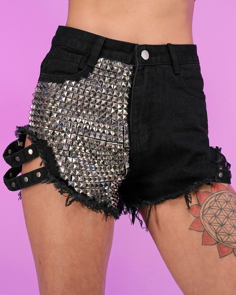 Womens * | Ae New Studded & Stunnin' Denim Shorts