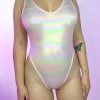 Womens * | J. Valentine New Baby Pink Holo Foil Bodysuit