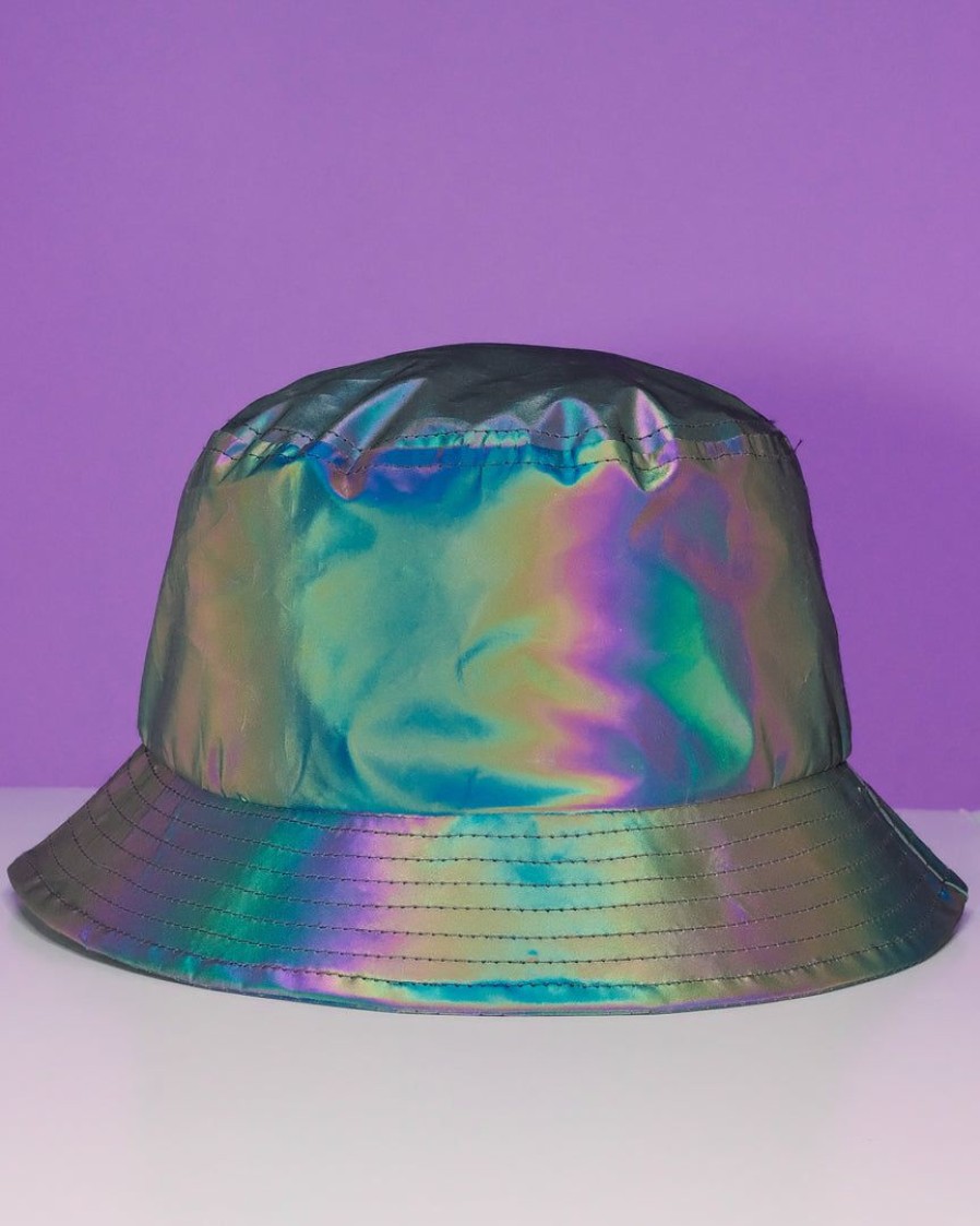 Mens * | Ae Rainbow Flash Reflective Bucket Hat