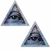 Accessories * | Pastease Silver Trippy Glitter All Seeing Eye Triangle Nipple Pasties Womens