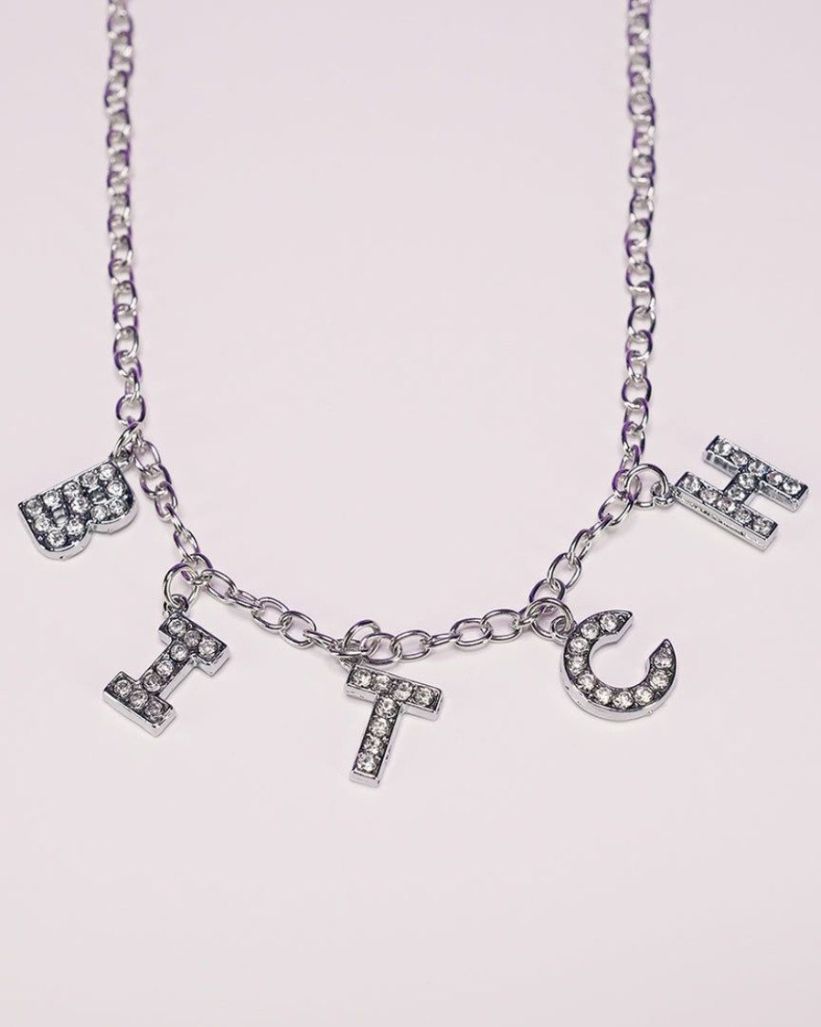 Accessories * | Ae B-I-T-C-H Rhinestone Necklace Accessories