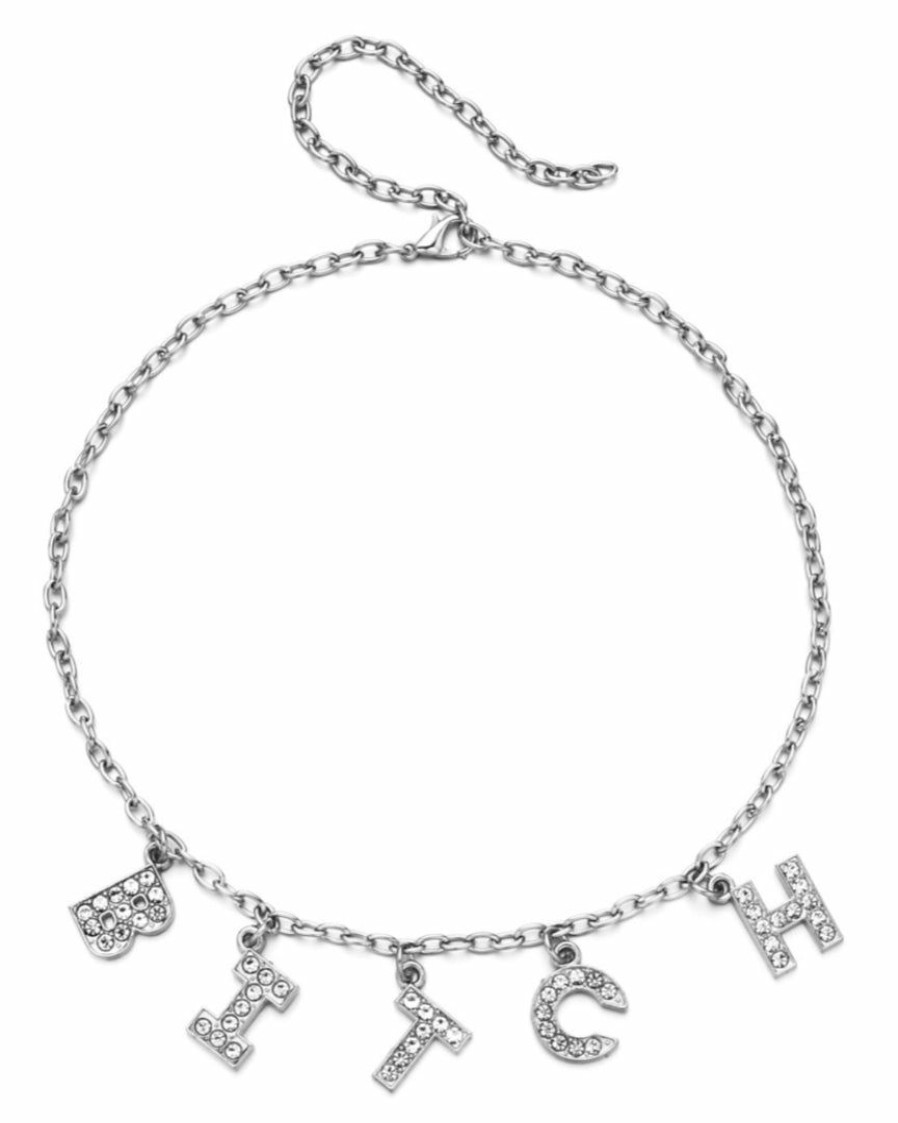 Accessories * | Ae B-I-T-C-H Rhinestone Necklace Accessories