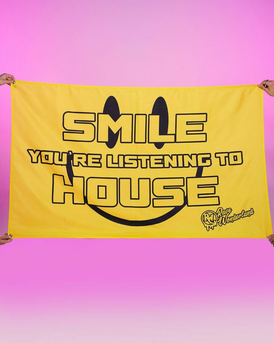 Accessories * | Jarmoo Smile You'Re Listening To House Yellow 3 5 Ft Flag Accessories