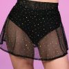 Womens * | J. Valentine Dotted Luv Black Mesh Skirt New