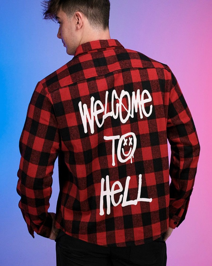 Womens * | Space Yacht "Welcome To Hell" Limited Edition Flannel