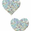 Accessories * | Neva Nude Accessories Silver Sequin Heart Pasties