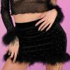 Womens * | Bear Dance Velvet Rhinestone Skirt New