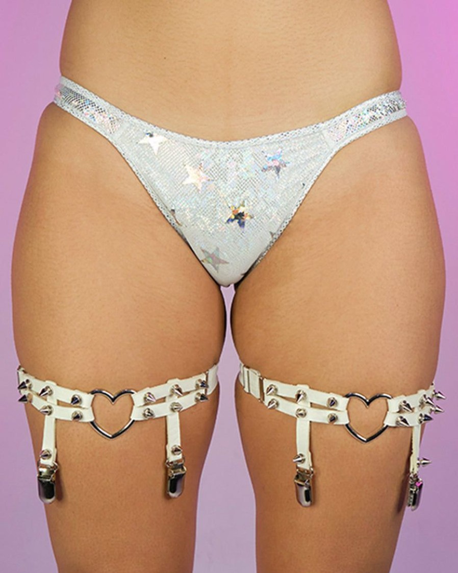 Womens * | Roma White Cosmic Stardust High-Cut Bottoms