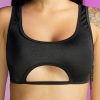 Womens * | Roma Black Kinetic Keyhole Cutout Top New