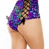 Womens * | Shark Midnight Disco Back Lace High-Waist Booty Shorts Womens