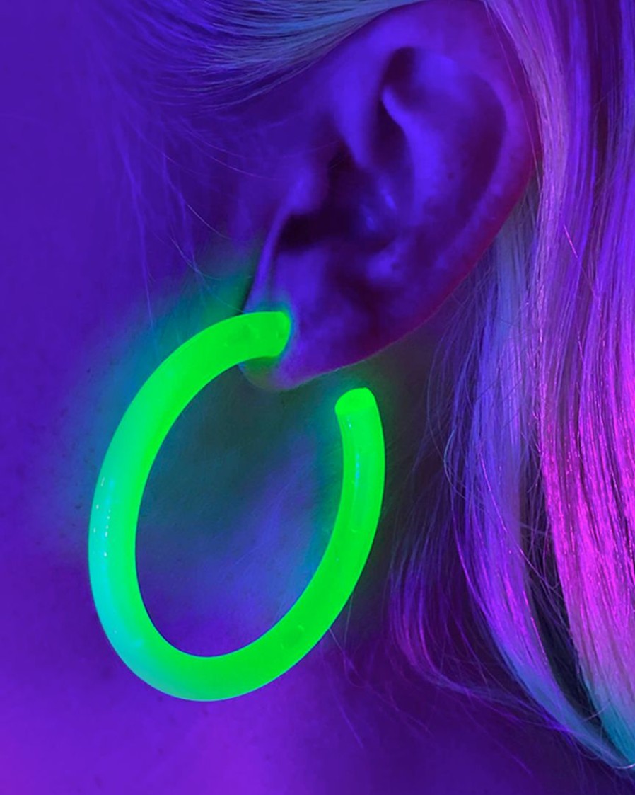 Accessories * | Ae New Neon Retro Circle Hoops Acrylic Earrings