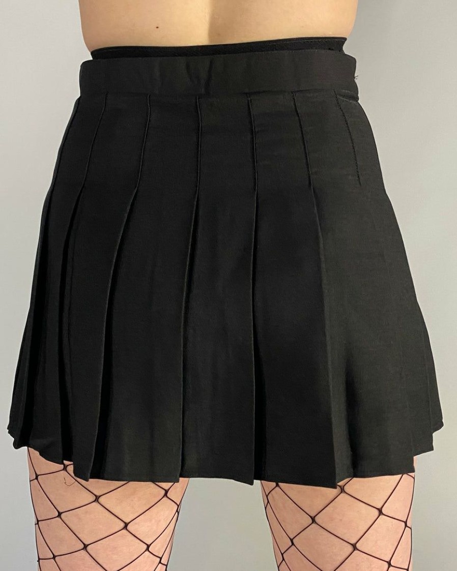 Womens * | Ae Basic Black Pleated Skirt Womens