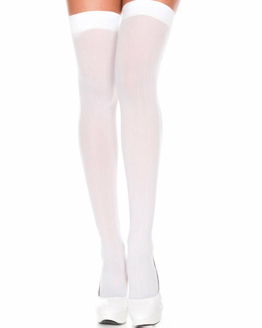 Accessories * | Music Legs Opaque Thigh Highs Leg Wear