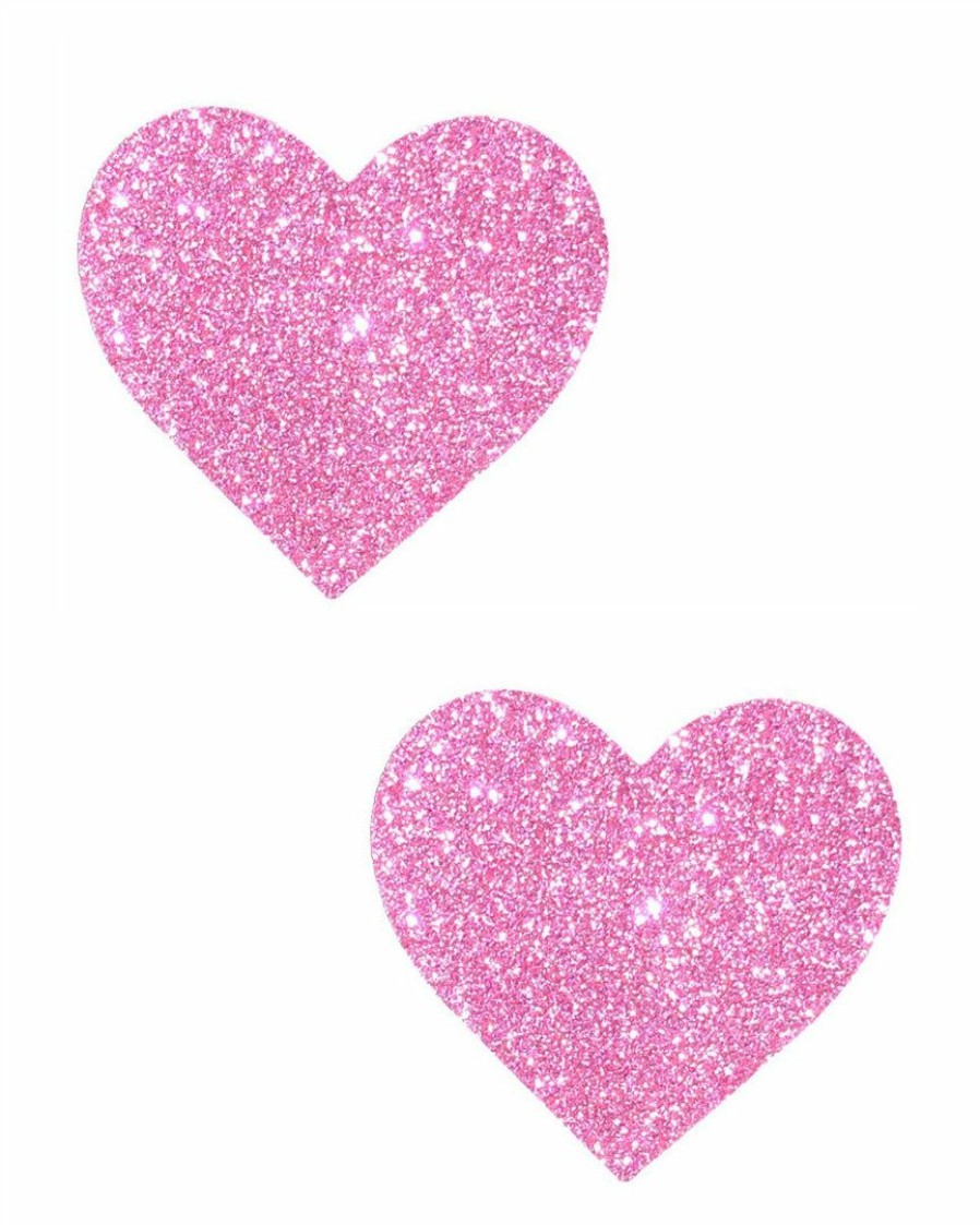 Accessories * | Neva Nude Pink Glitter Heart Pasties Womens