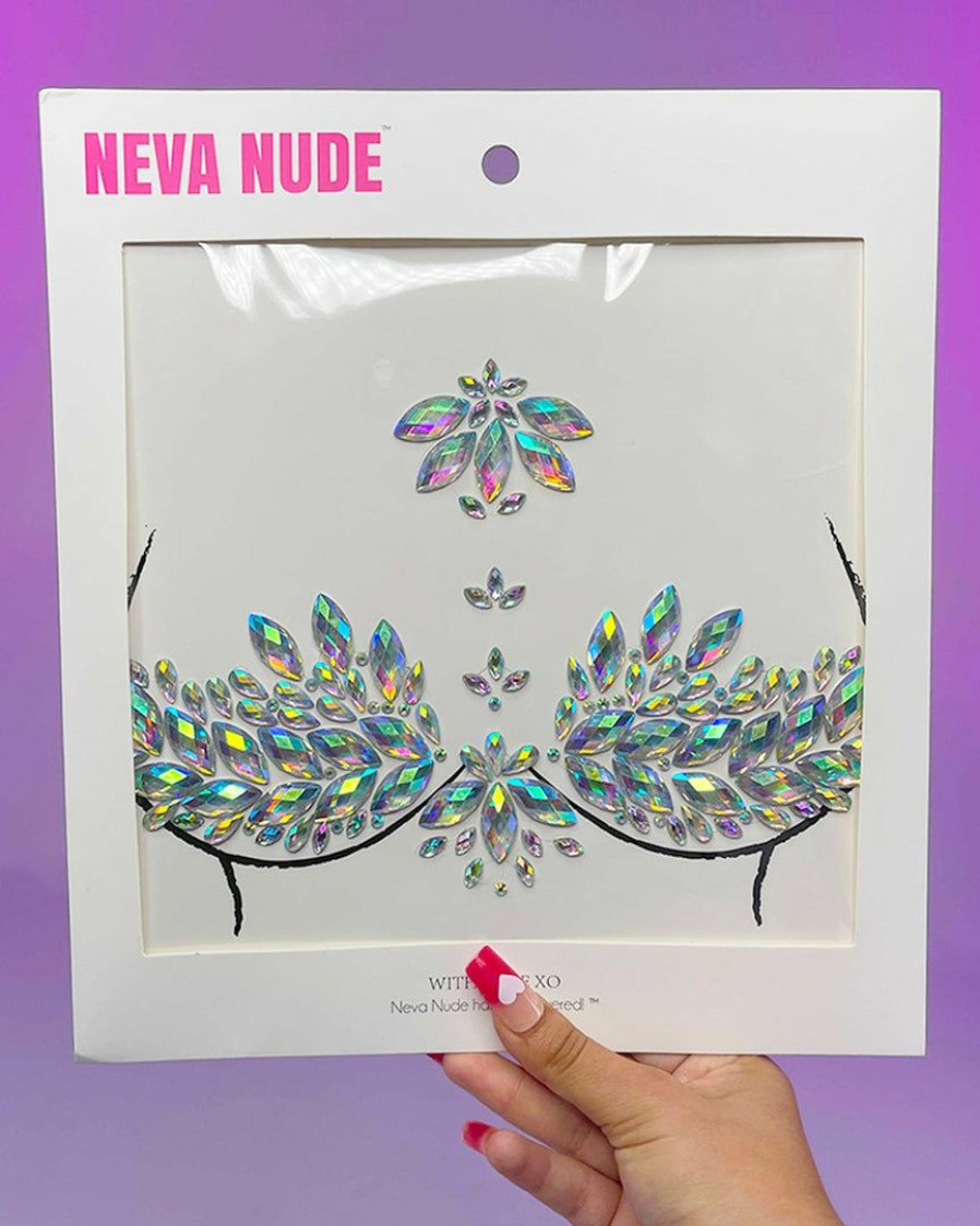 Accessories * | Neva Nude Ever Clear Iridescent Jewel Pasties New