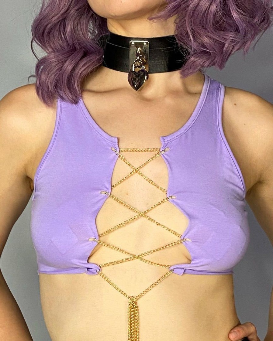 Womens * | Ae Peekaboo Chain Tank Top Lavender